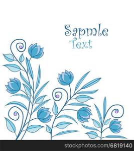Vector illustration of decorations flowers, floral background