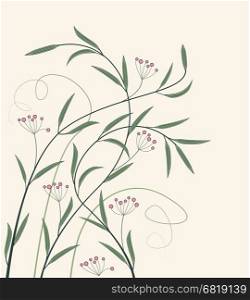 Vector illustration of decorations wildflowers, floral background