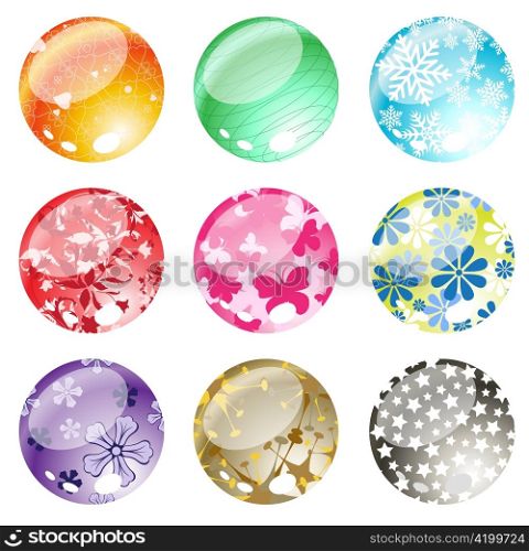 Vector illustration of decorative balls set.