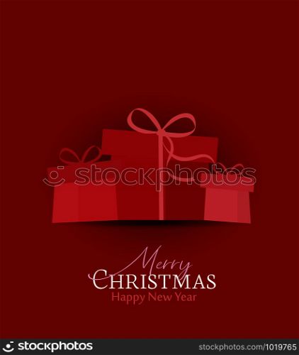 Vector illustration of decorative Christmas gifts, presents. Christmas background, card