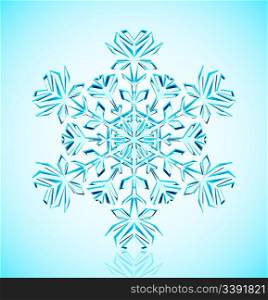 Vector illustration of detailed crystal snowflake