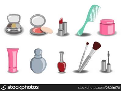 Vector illustration of Different beauty and fashion icons