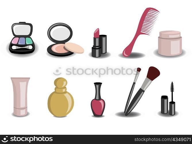 Vector illustration of Different beauty and fashion icons