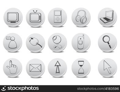 Vector illustration of different Website and Internet icons