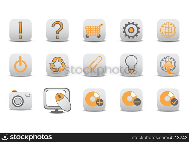 Vector illustration of different Website and Internet icons