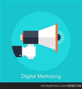 Vector illustration of digital marketing flat design concept.. Digital Marketing
