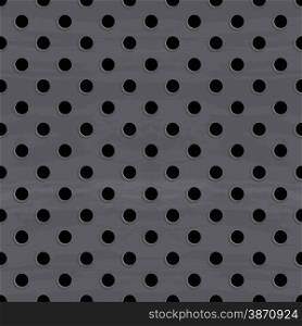 Vector illustration of dirty metal round grid seamless pattern