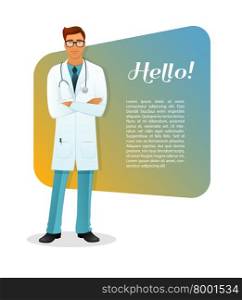 Vector illustration of Doctor character man image