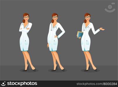 Vector illustration of Doctor in various poses