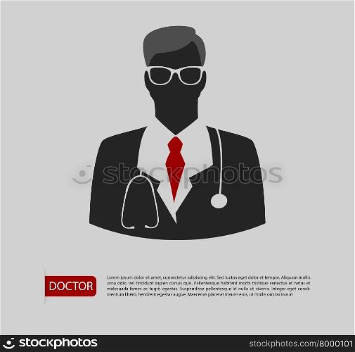 Vector illustration of Doctor man icon 2 colors
