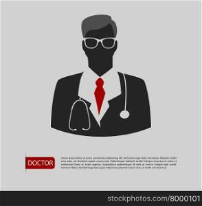 Vector illustration of Doctor man icon 2 colors