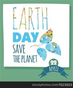 Vector illustration of Earth Day. Design element.. Vector illustration of Earth Day