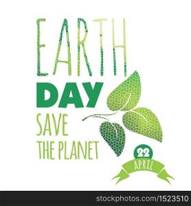 Vector illustration of Earth Day. Design element.. Vector illustration of Earth Day