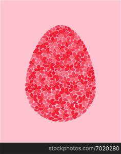 Vector illustration of Easter egg with flowers. Easter background. Easter egg with flowers