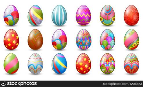 Vector illustration of Easter eggs decoration collection