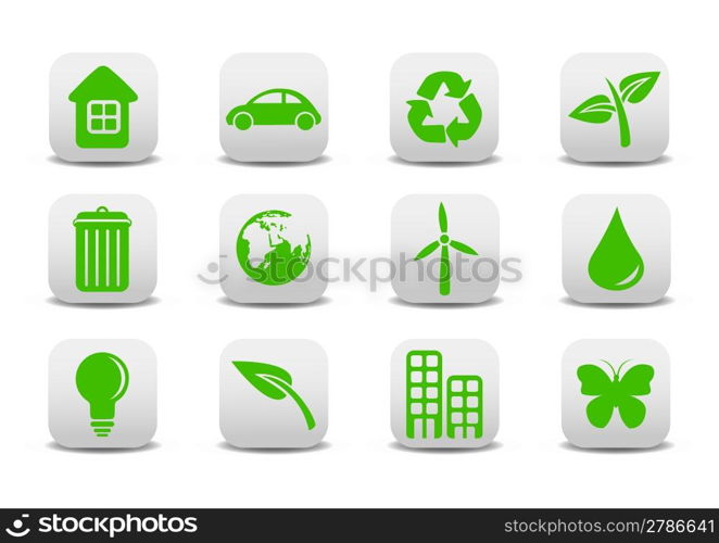 Vector illustration of ecological icons .You can use it for your website, application or presentation