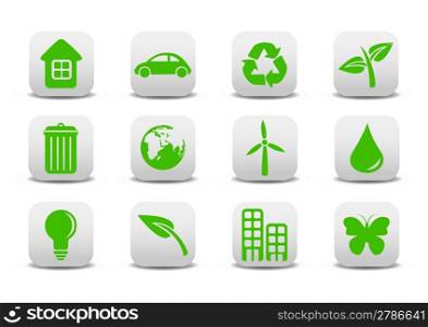 Vector illustration of ecological icons .You can use it for your website, application or presentation