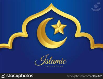 Vector illustration of Eid Mubarak Islamic holiday greeting card design