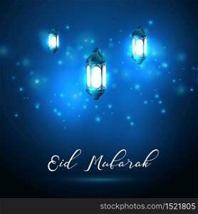 Vector illustration of Eid Mubarak shiny background