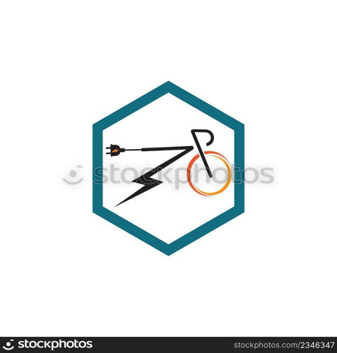 vector illustration of Electric Bike Logo Design