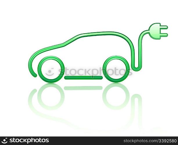 Vector illustration of electric powered car symbol