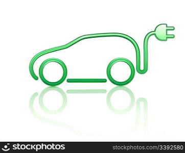 Vector illustration of electric powered car symbol