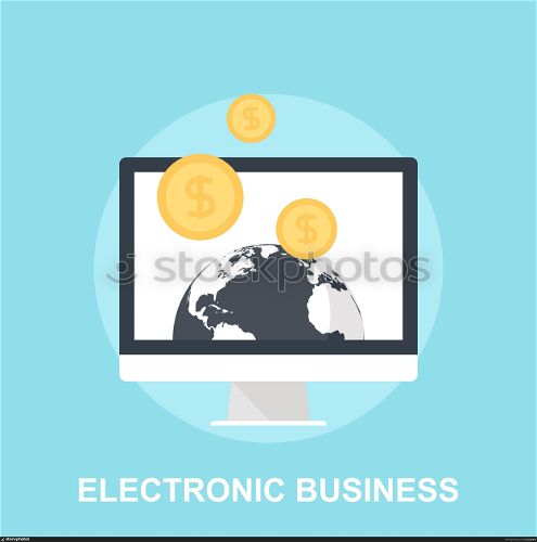 Vector illustration of electronic busisness flat design concept.