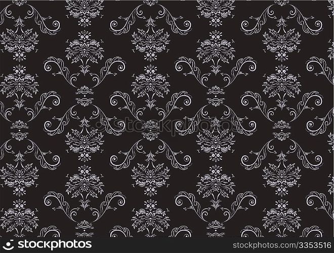 Vector illustration of elegant Victorian retro motif wallpaper Pattern
