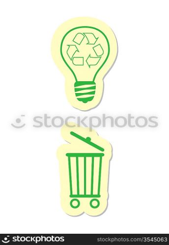 Vector Illustration of Environment Icons on White Background