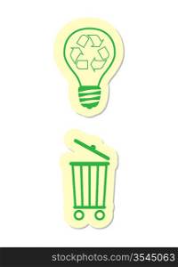 Vector Illustration of Environment Icons on White Background