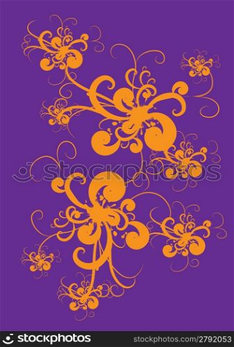 Vector illustration of fairy funky swirl abstract background