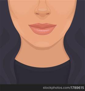 vector illustration, of Fashion model with red lips, woman portrait. vector illustration, of Fashion model with red lips