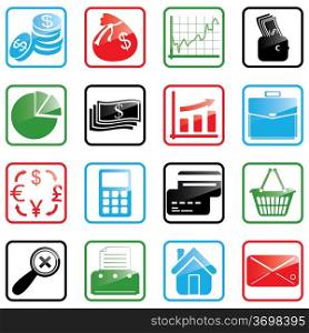 Vector illustration of finance and shopping icons