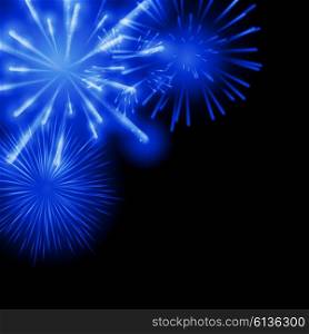Vector Illustration of Fireworks, Salute on a Dark Background EPS10