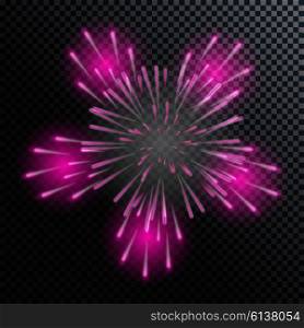 Vector Illustration of Fireworks, Salute on a Transparent Background EPS10