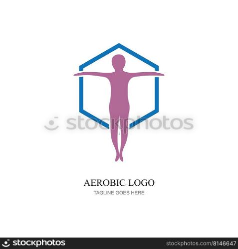 vector illustration of fit≠ss logo,sports logo and web Icon,aerobic logo.