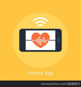Vector illustration of fitness app flat design concept.. Fitness App