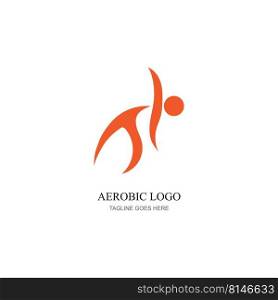 vector illustration of fitness logo,sports logo and web Icon,aerobic logo.