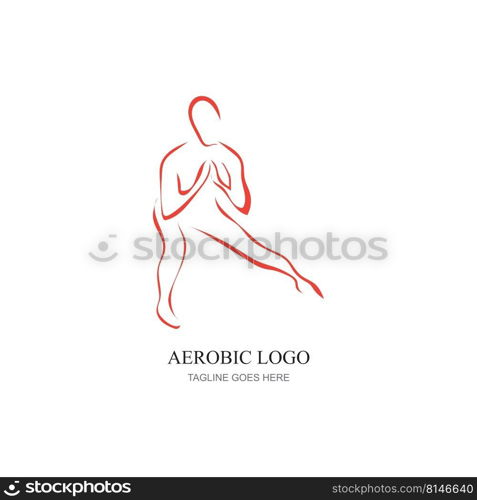 vector illustration of fitness logo,sports logo and web Icon,aerobic logo.