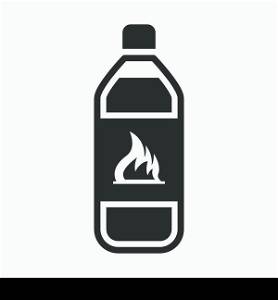 Vector illustration of flammable bottle. Vector illustration of single isolated dangerous bottle icon