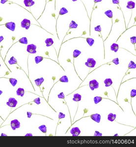 Vector illustration of floral seamless. Hand drawn beautiful blue flowers.. Vector illustration of floral seamless. Hand drawn blue flowers.