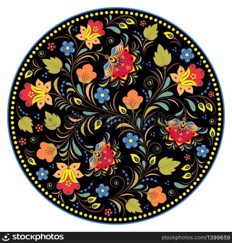 Vector illustration of floral traditional russian pattern.Khokhloma.. traditional russian pattern