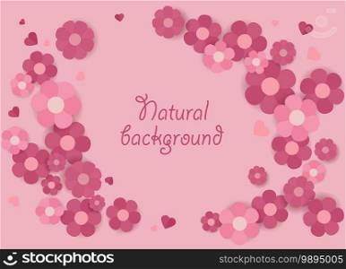 Vector illustration of flower decoration with place for text. Floral greeting card. Floral greeting card