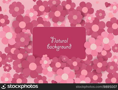 Vector illustration of flower decoration with place for text. Floral greeting card. Floral greeting card