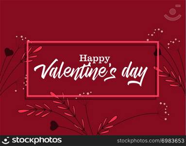 Vector illustration of flowers on a colorful background. Happy Valentine s Day. Happy Valentine s Day