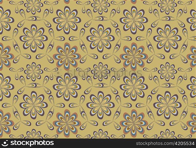 Vector illustration of flowers retro abstract background