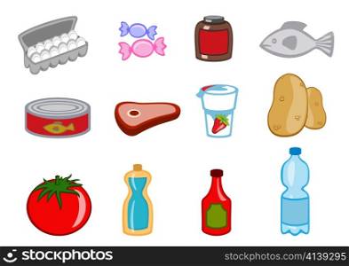 Vector illustration of food icons. You can decorate your website, application or presentation with it.