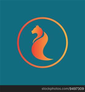 vector illustration of Fox icon design at blue background