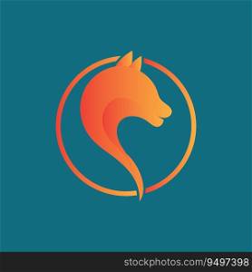vector illustration of Fox icon design at blue background
