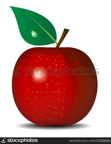 Vector illustration of fresh red apple isolated on white background. Gradient mesh and blend is used.